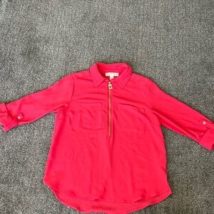 MICHAEL Michael Kors Size Zip-Front Utility Shirt Pink Women’s Size Medium